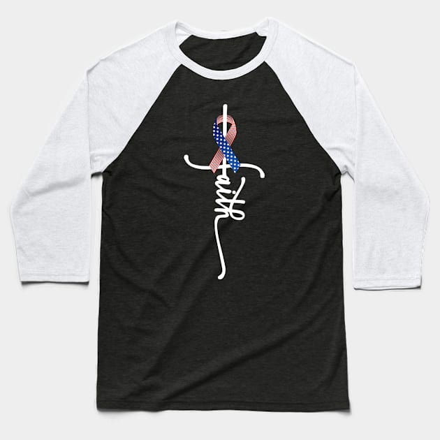 USA American Flag Faith Cross United States US Patriotic USA Baseball T-Shirt by CreativeShirt